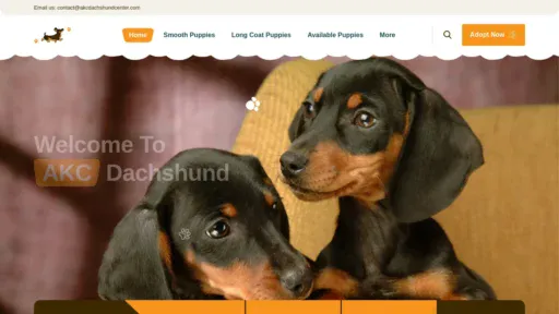 A screenshot of Akcdachshundcenter.com