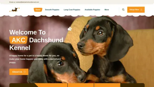 A screenshot of Akcdachshundkennel.com