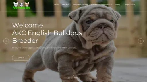 A screenshot of Akcenglishbulldogsbreeder.com