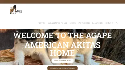 A screenshot of Akitastocuddle.com