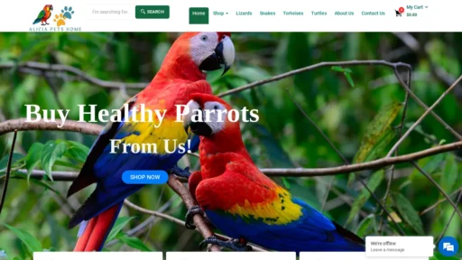 A screenshot of Aliciaexoticpethome.com