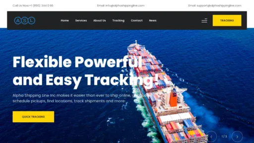 A screenshot of Alphashippingline.com