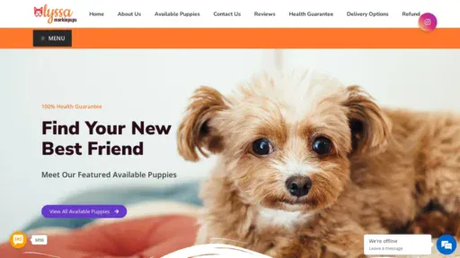 A screenshot of Alyssamorkiepups.com