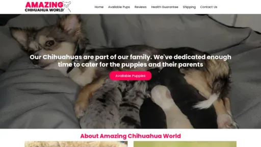 A screenshot of Amazingchihuahuaworld.com