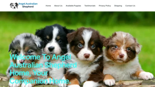 A screenshot of Angelaustralianshepherds.com