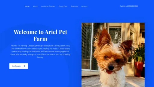 A screenshot of Arielpetfarm.com