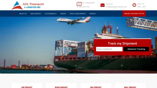 A screenshot of Asllogisticsservices.com