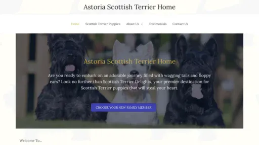 A screenshot of Astoriascottishterrierhome.com