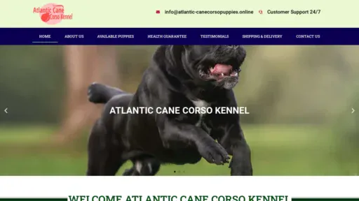 A screenshot of Atlantic-canecorsopuppies.online