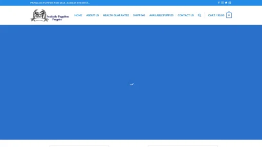 A screenshot of Availablepapillonpuppies.com