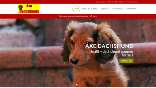 A screenshot of Axedachshunds.com