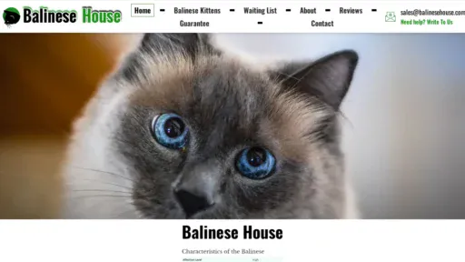 A screenshot of Balinesehouse.com