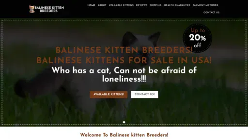 A screenshot of Balinesekittenbreeders.com