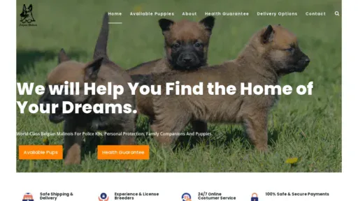 A screenshot of Barretbelgianmalinoispups.com