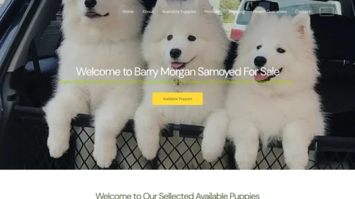 A screenshot of Barrymorgansamoyed.com