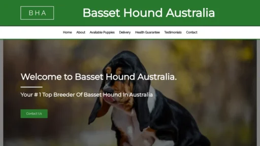 A screenshot of Bassethoundaustralia.com