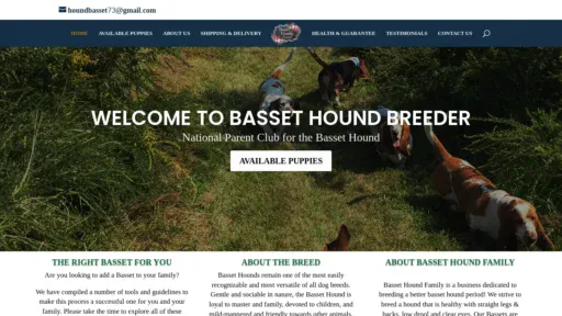 A screenshot of Bassethoundfamily.org