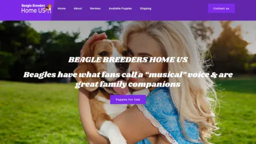 A screenshot of Beaglebreedershomeus.com