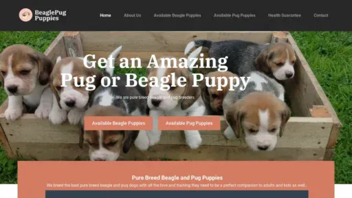 A screenshot of Beaglepugpuppies.com