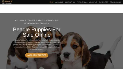 A screenshot of Beaglepuppiesforsales.com