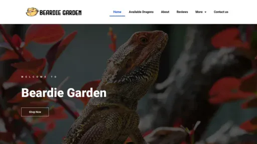 A screenshot of Beardiegarden.com