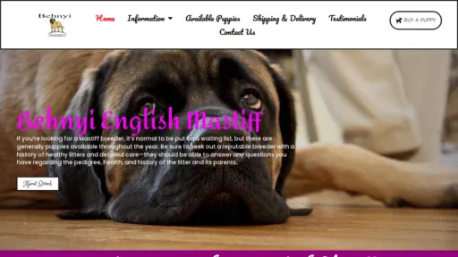 A screenshot of Behnyienglishmastiff.com