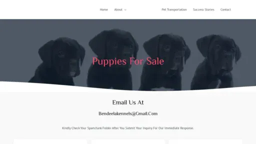 A screenshot of Bendeelakennels.com