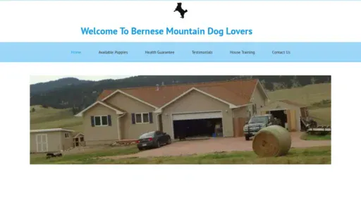 A screenshot of Bernesemountainlovers.com
