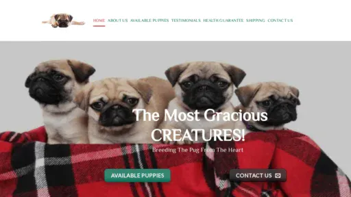 A screenshot of Bertseypugpuppieshome.com