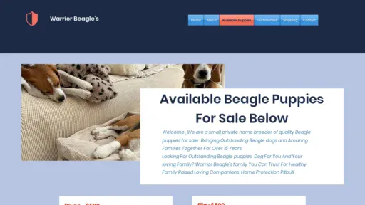 A screenshot of Bestbeagles.us