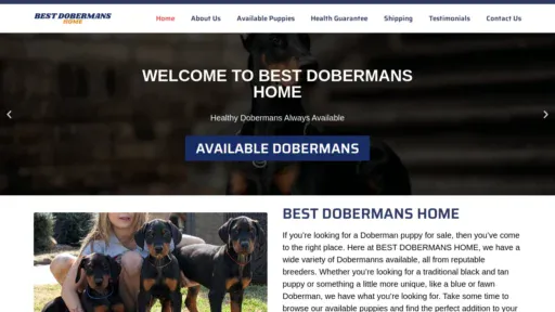 A screenshot of Bestdobermanshome.com