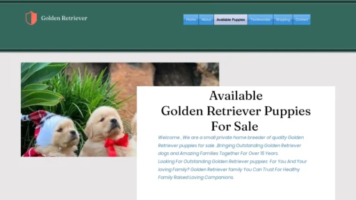 A screenshot of Bestgoldenpups.us