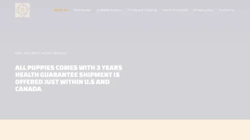 A screenshot of Bettypocsbeagles.com