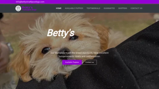 A screenshot of Bettysmaltipoodogs.com