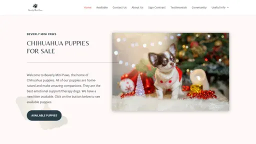 A screenshot of Beverlyminipaws.com