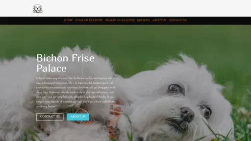 A screenshot of Bichonfrisepalace.com