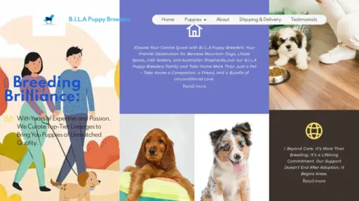 A screenshot of Bilapuppybreeders.com