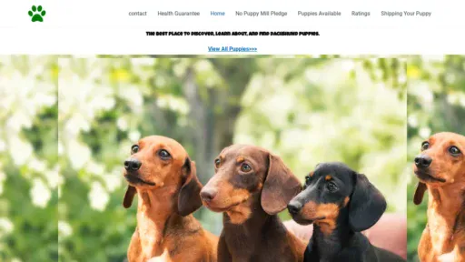 A screenshot of Billydachshundcuddlers.com