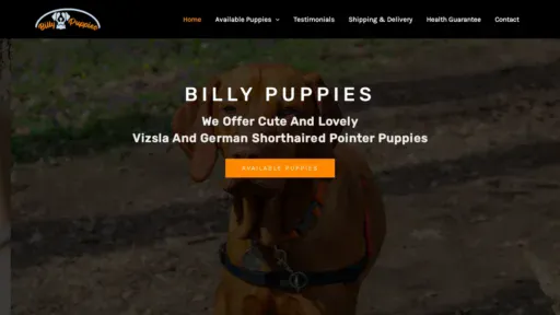 A screenshot of Billypuppies.com