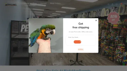 A screenshot of Birdsmanparrots.com