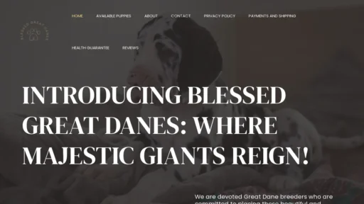 A screenshot of Blessedgreatdanes.com