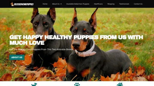A screenshot of Blessedhomepuppies.com