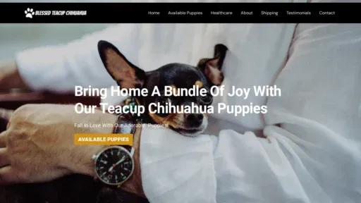 A screenshot of Blessedteacupchihuahuas.com
