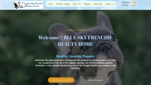 A screenshot of Blueskyfrenchiebeautyhome.com