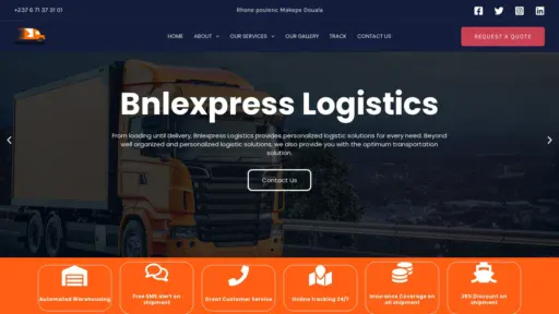 A screenshot of Bnlexpresslogistics.com