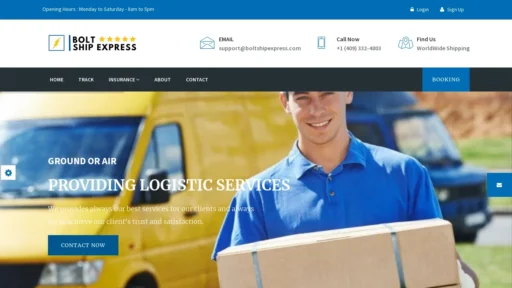 A screenshot of Boltshipexpress.com