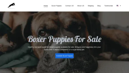 A screenshot of Boxerpuppyspot.com