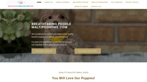 A screenshot of Breathtakingpoodlemaltipoohome.com
