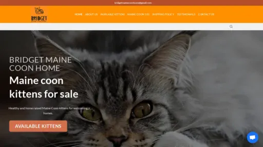 A screenshot of Bridgetmainecoonhome.com