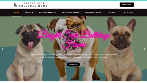 A screenshot of Brightsidebulldogshome.com